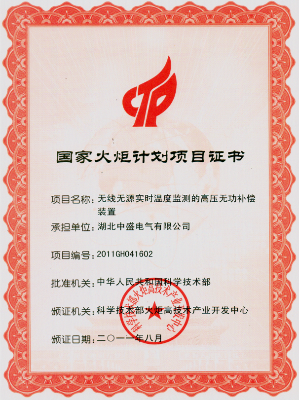 国家火炬计划项目证书.png